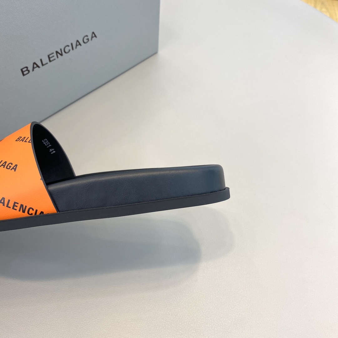 Balenciaga Logo Slide Sandal  - FashionPlug