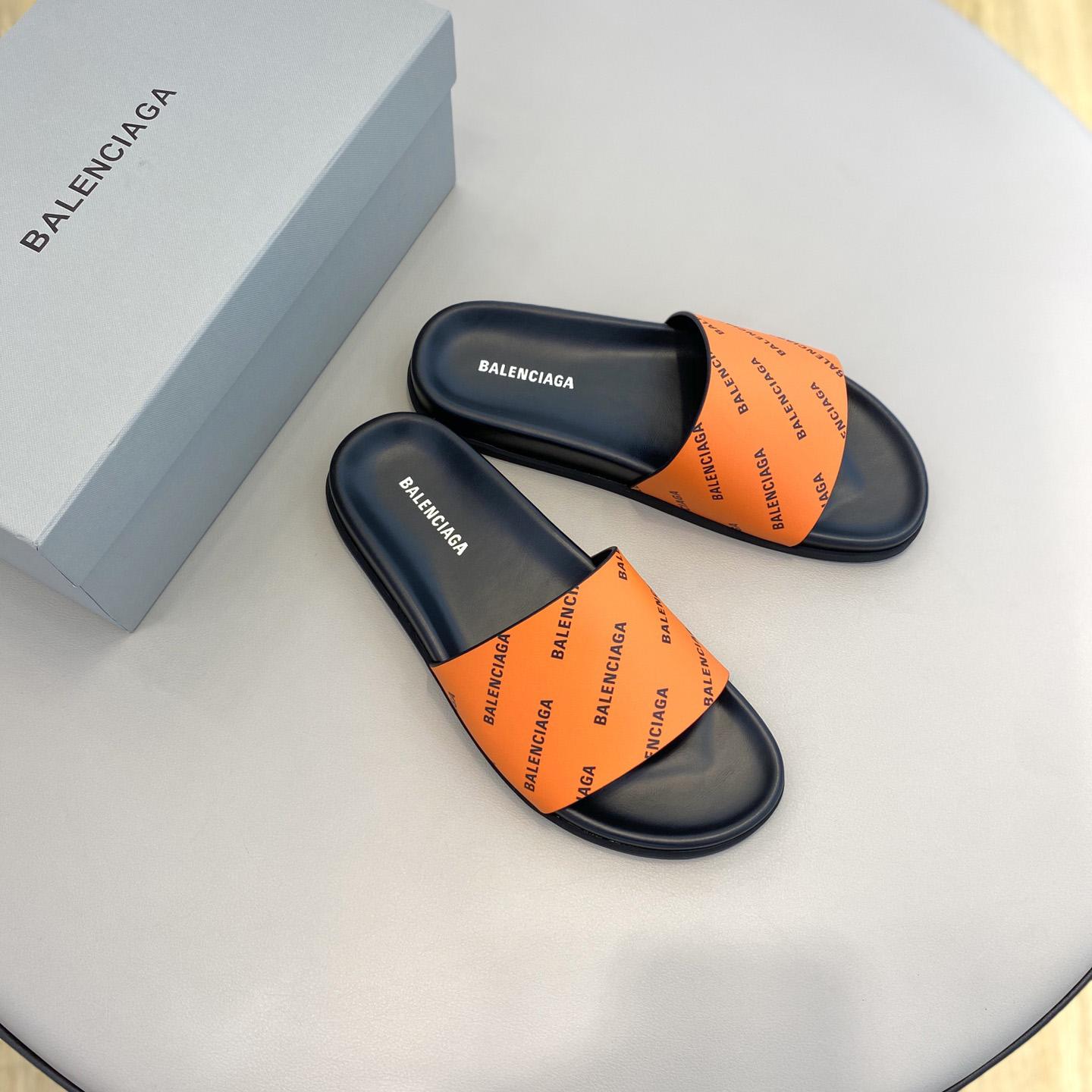 Balenciaga Logo Slide Sandal  - FashionPlug