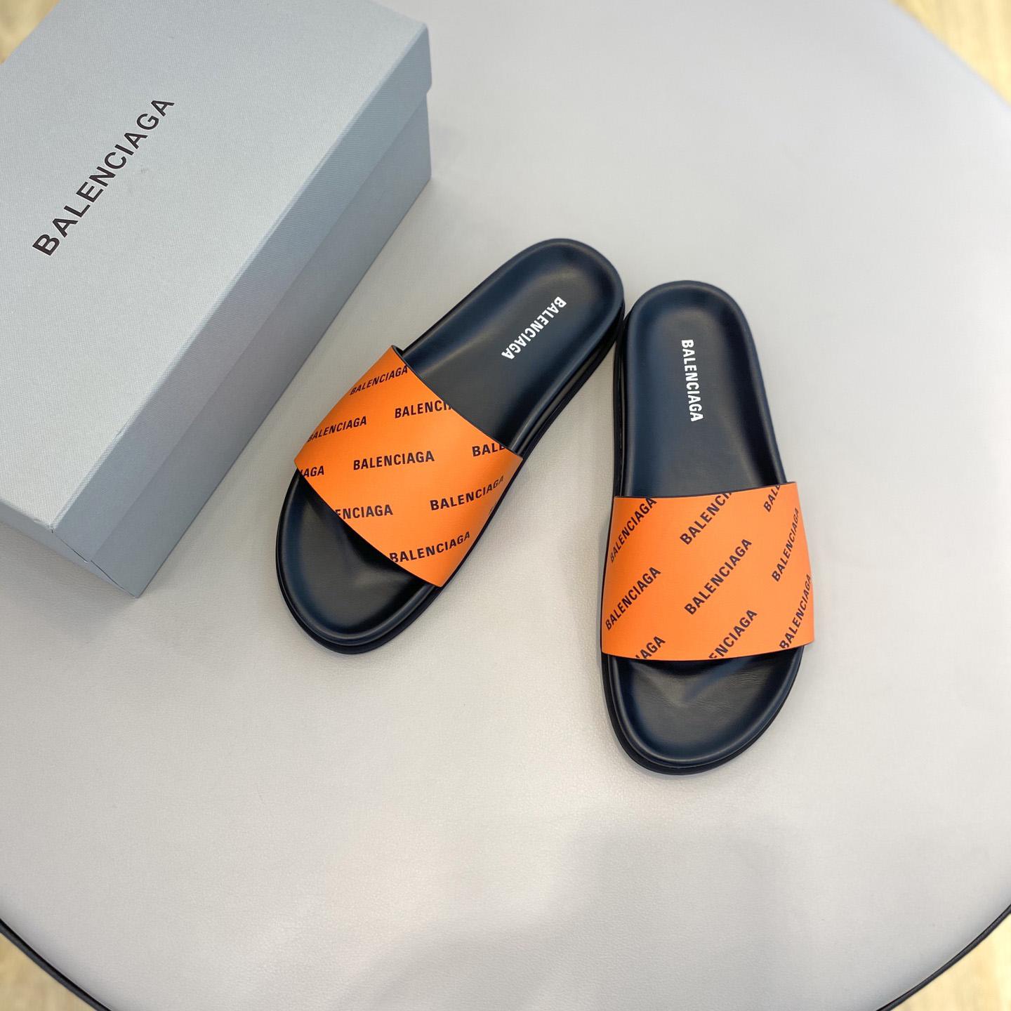 Balenciaga Logo Slide Sandal  - FashionPlug