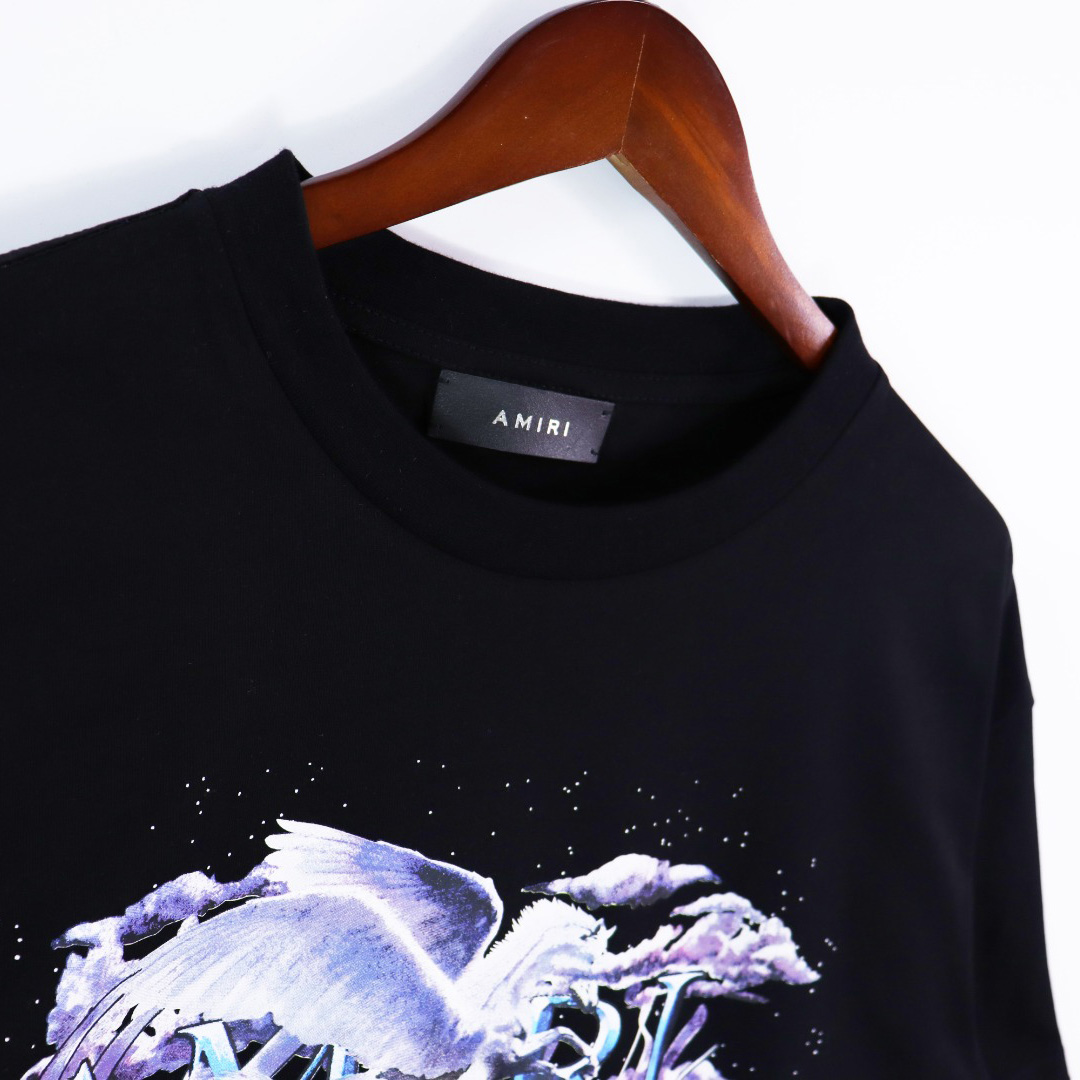 Amiri Pegasus Script Logo Tee - FashionPlug