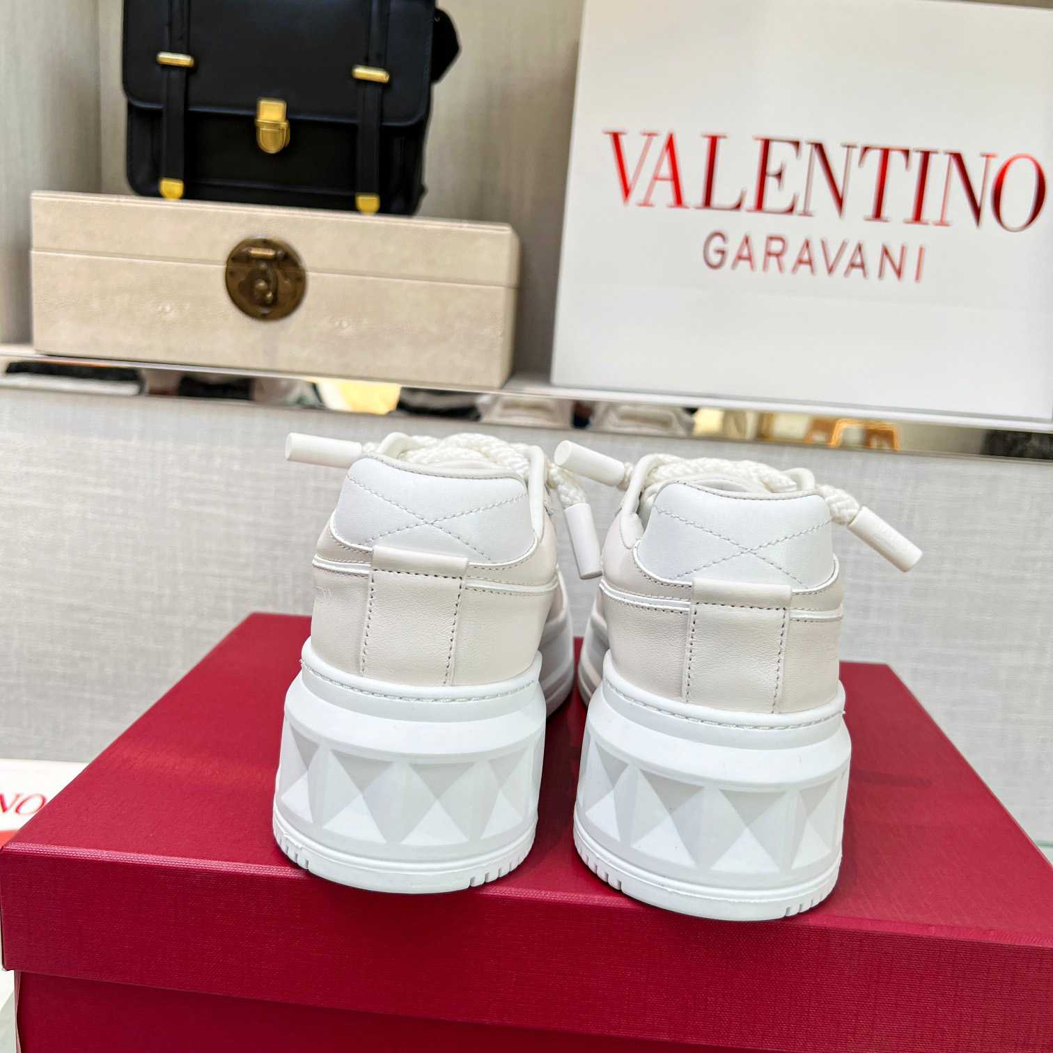 Valenti One Stud XL Nappa Leather Low-Top Sneaker - FashionPlug