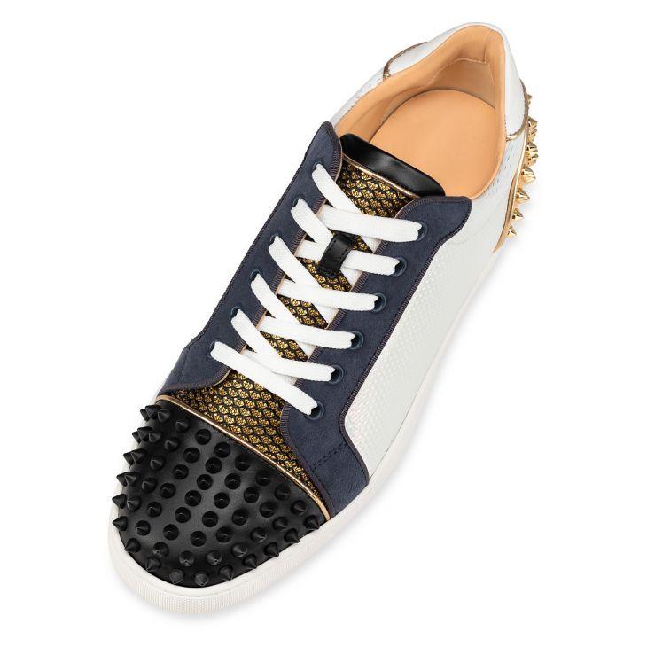 Christian Louboutin Seavaste 2 Low-Top Sneakers - King fabric And Spikes - Multicolor - FashionPlug