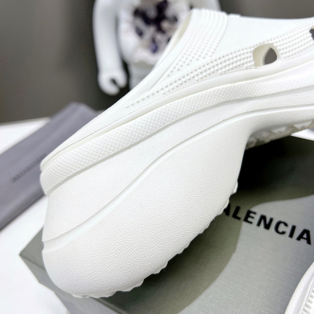 Balenciaga Women's Pool Crocs™ Slide Sandal In White - FashionPlug