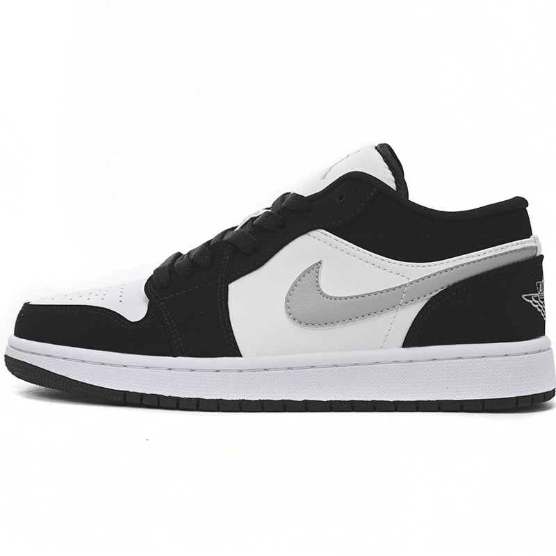 Air Jordan 1 Low Black and White Gray Sneaker    552780-018 - FashionPlug