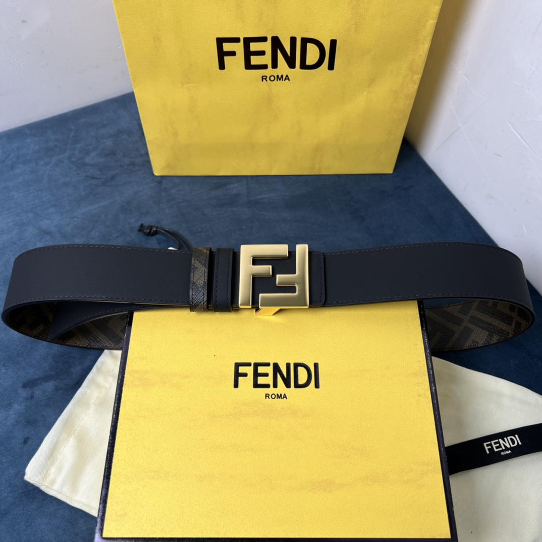 Fendi Reversible Black Leather Belt  - FashionPlug