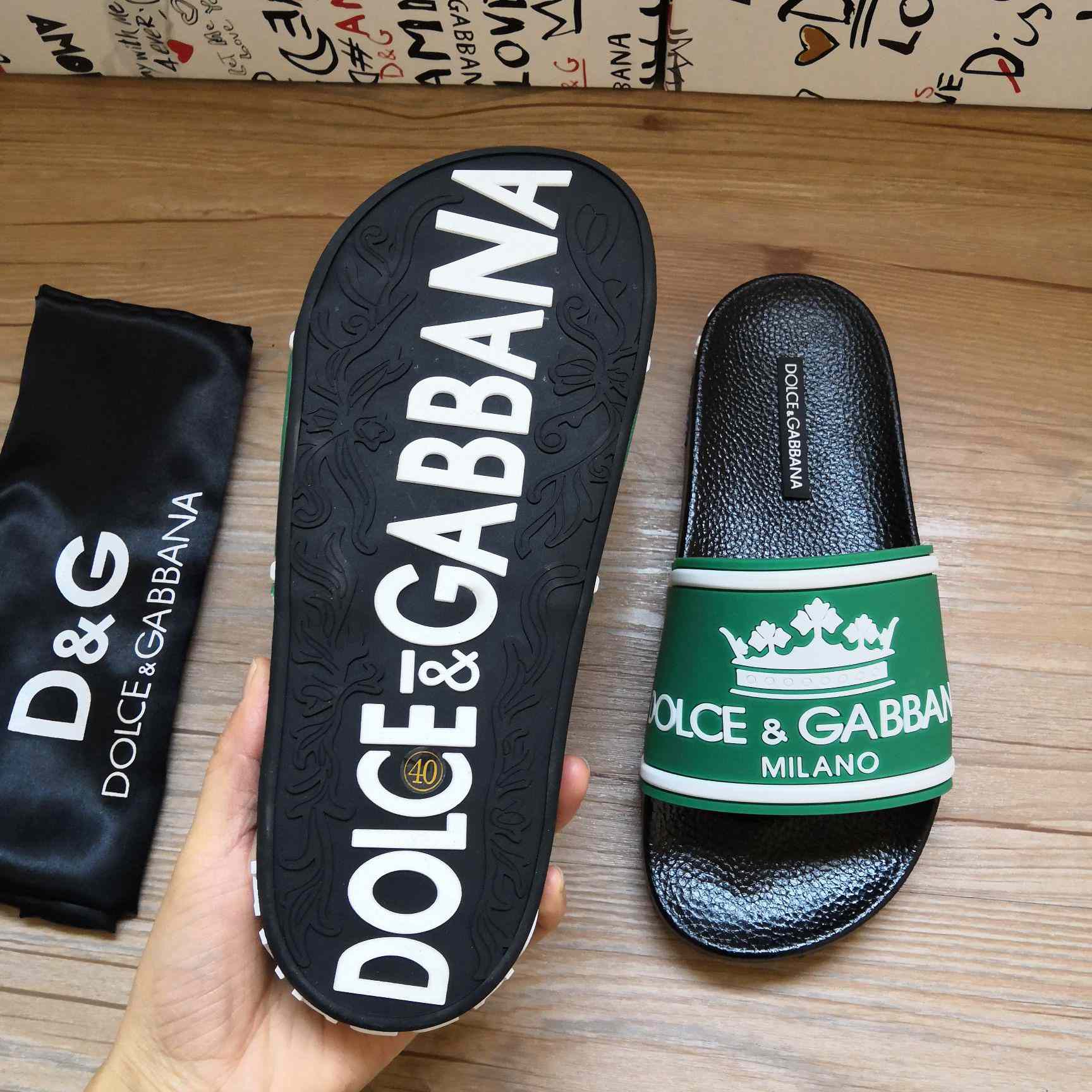 Dolce & Gabbana Logo Slides - FashionPlug