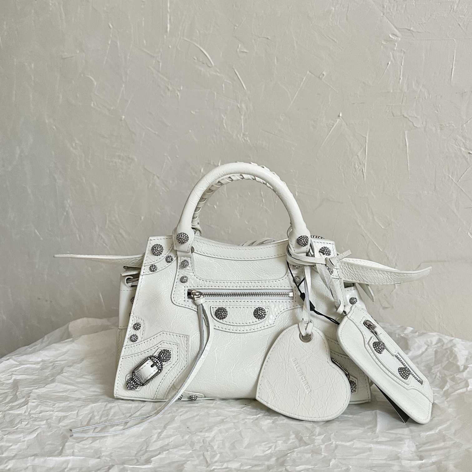 Balenciaga Women's Neo Cagole XS White Cross Body Bag(26×17.8×11.4cm) - FashionPlug