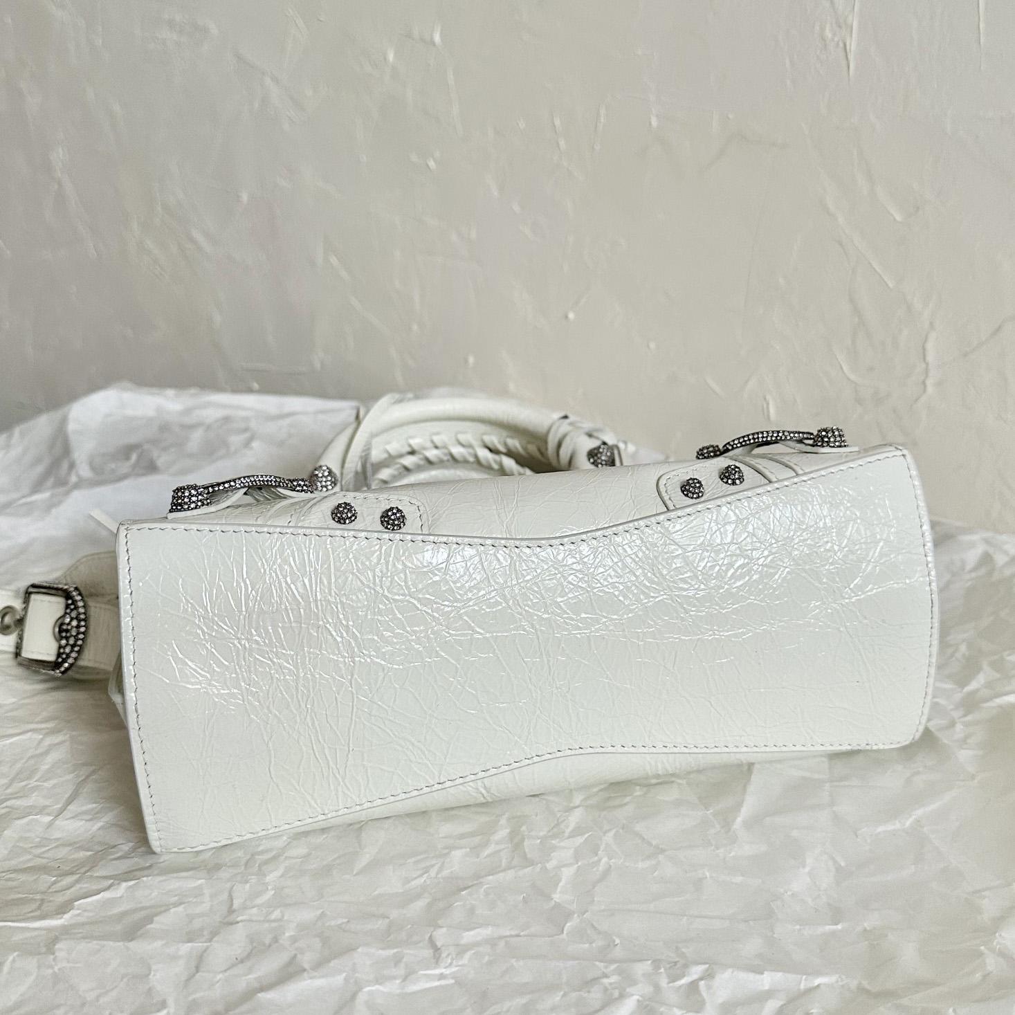 Balenciaga Women's Neo Cagole XS White Cross Body Bag(26×17.8×11.4cm) - FashionPlug