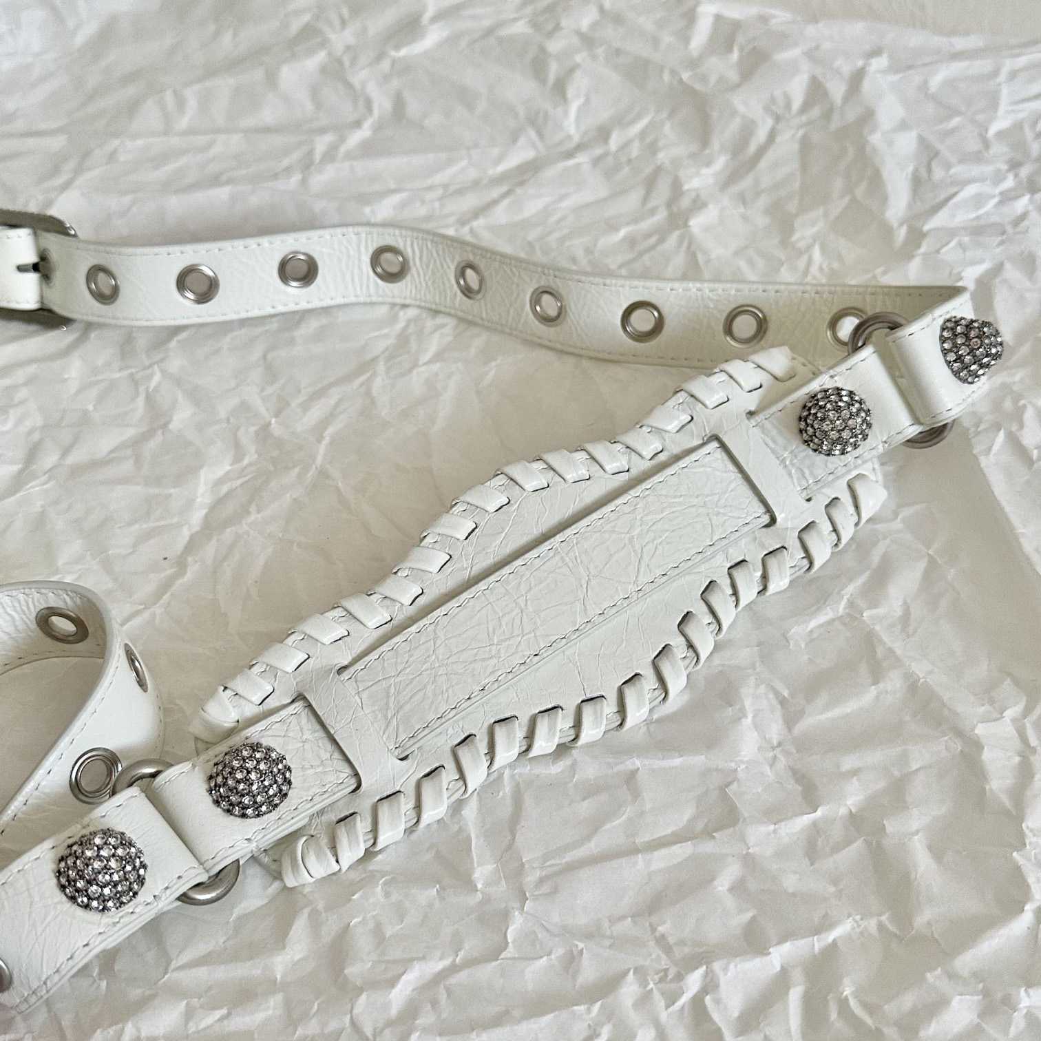 Balenciaga Women's Neo Cagole XS White Cross Body Bag(26×17.8×11.4cm) - FashionPlug