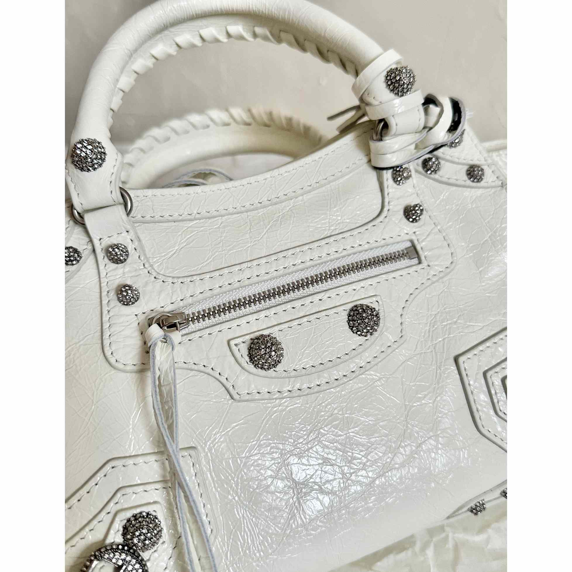 Balenciaga Women's Neo Cagole XS White Cross Body Bag(26×17.8×11.4cm) - FashionPlug