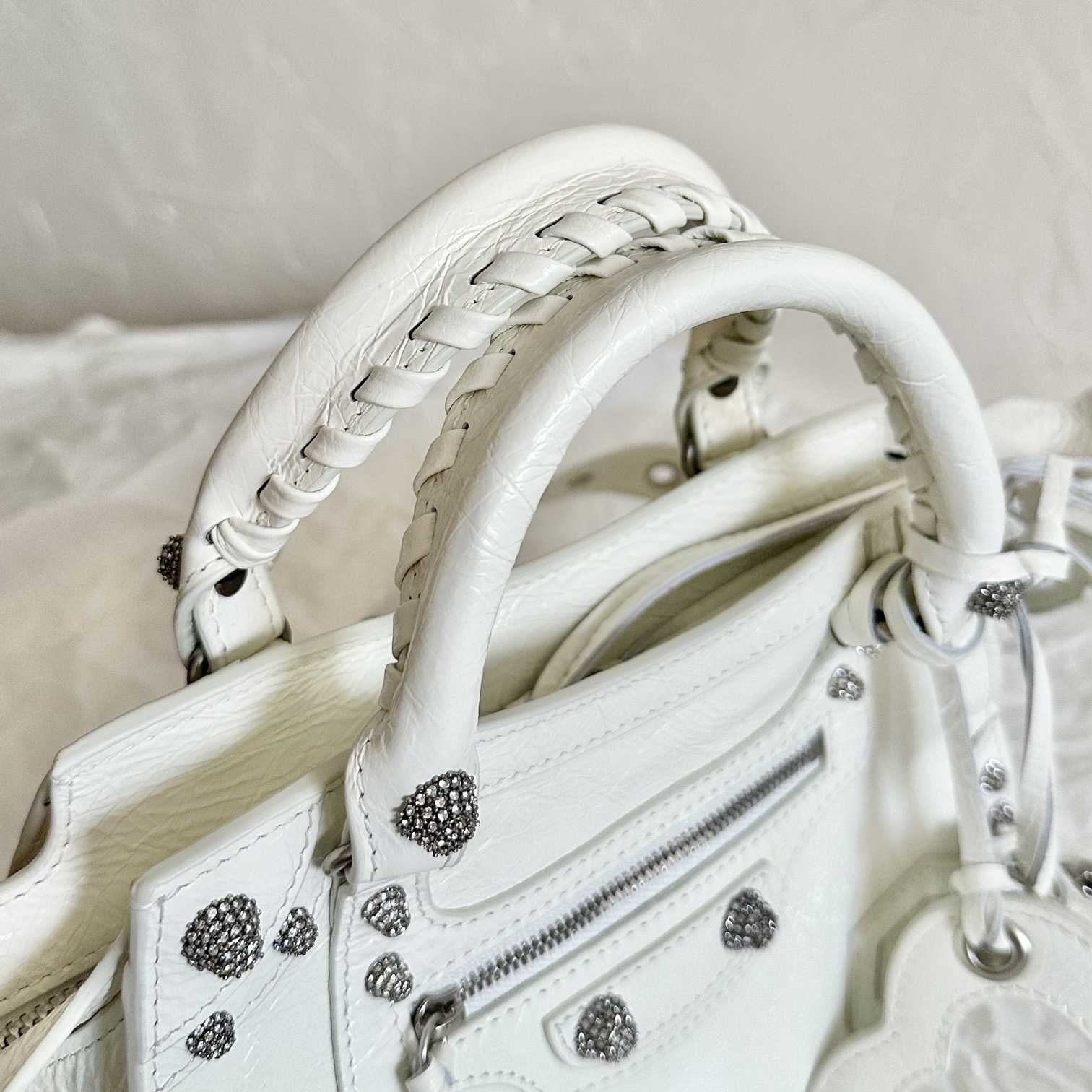 Balenciaga Women's Neo Cagole XS White Cross Body Bag(26×17.8×11.4cm) - FashionPlug