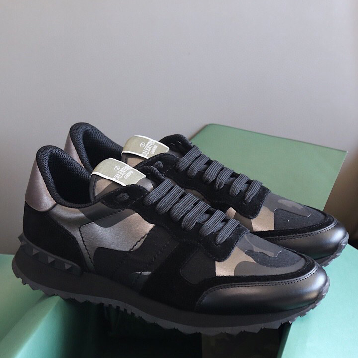 Valenti Garavani Black Rockrunner Sneakers - FashionPlug