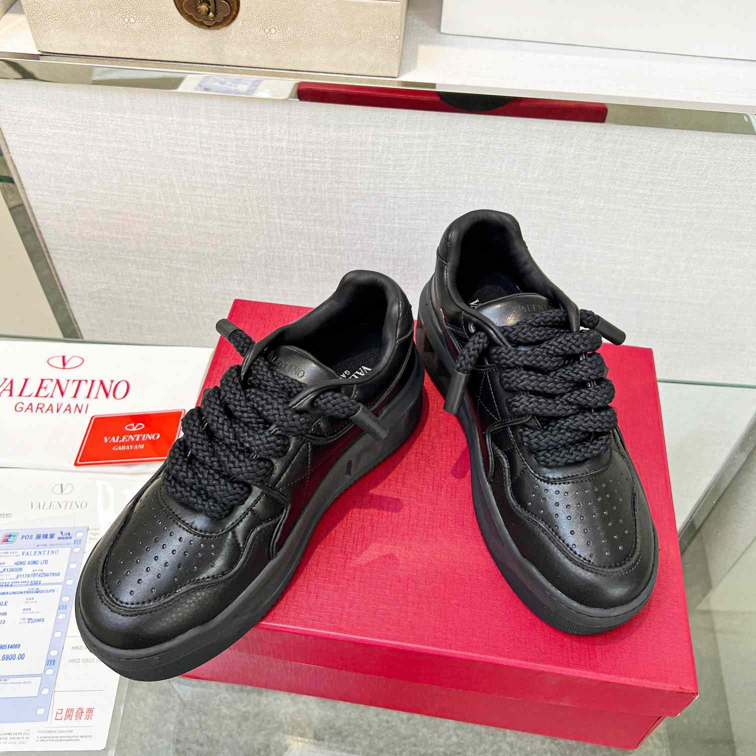 Valenti One Stud XL Nappa Leather Low-Top Sneaker - FashionPlug
