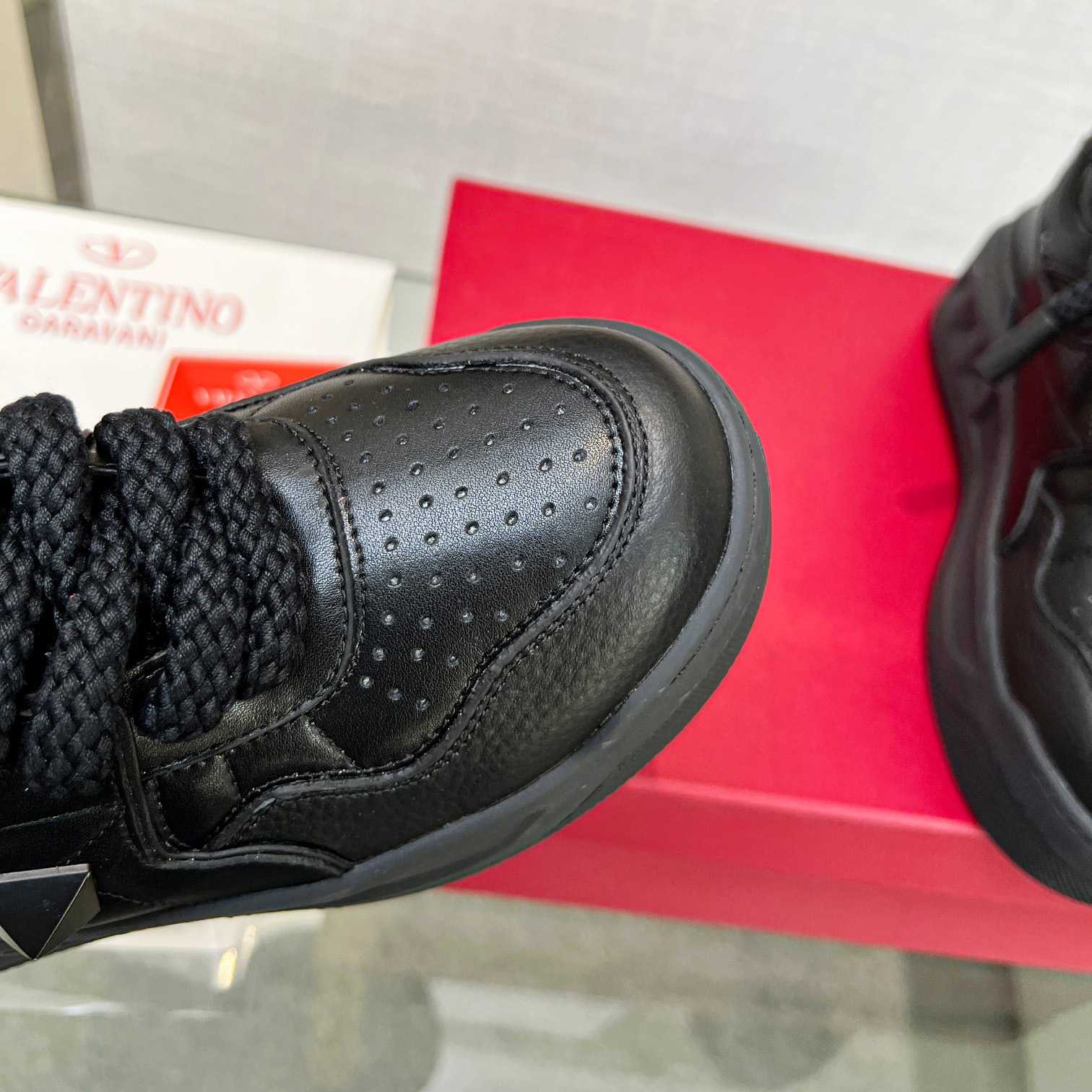 Valenti One Stud XL Nappa Leather Low-Top Sneaker - FashionPlug