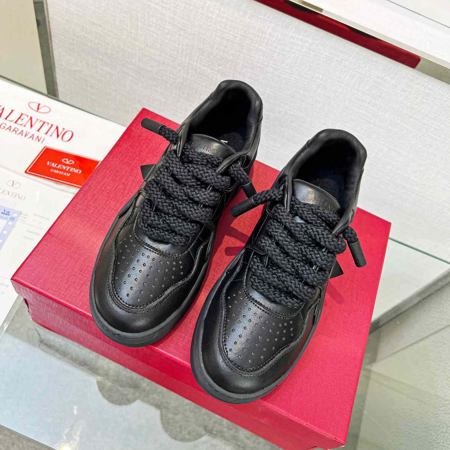 Valenti One Stud XL Nappa Leather Low-Top Sneaker - FashionPlug