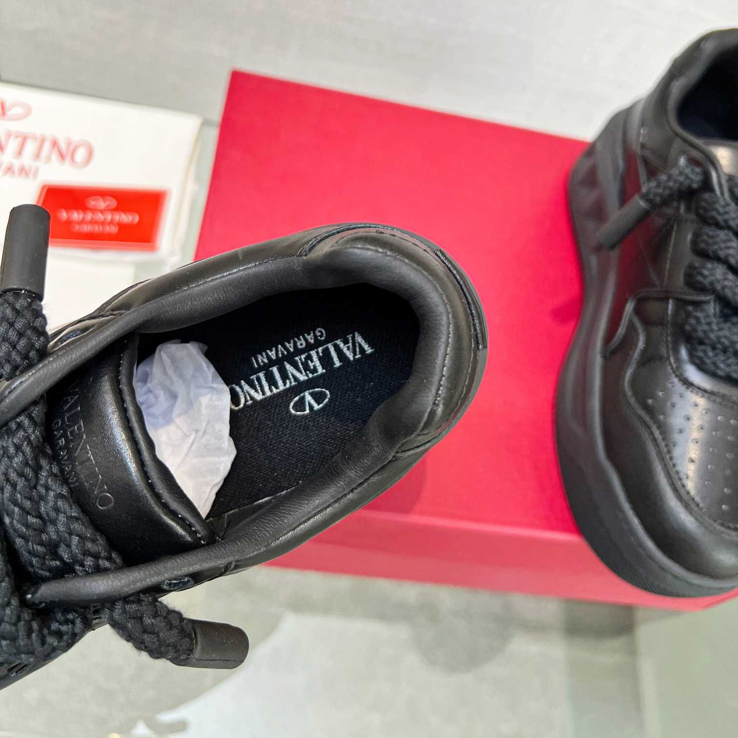 Valenti One Stud XL Nappa Leather Low-Top Sneaker - FashionPlug