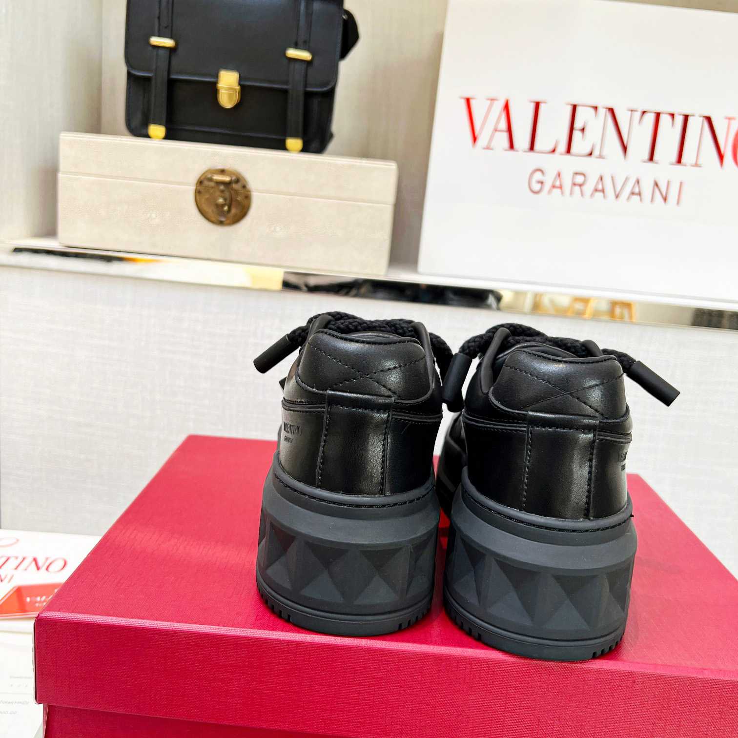 Valenti One Stud XL Nappa Leather Low-Top Sneaker - FashionPlug