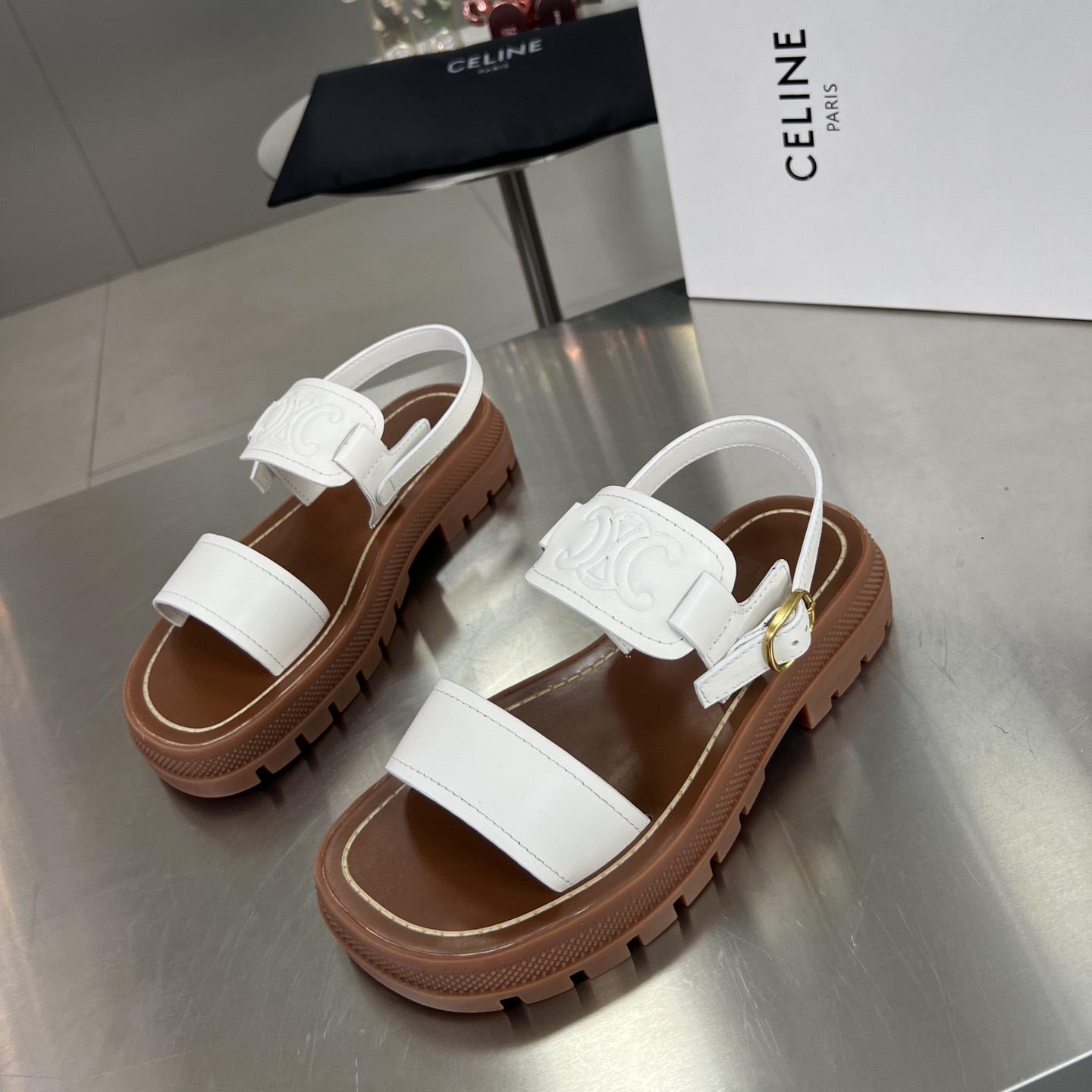 Celine Clea Triomphe Sandal In Vegetable - FashionPlug