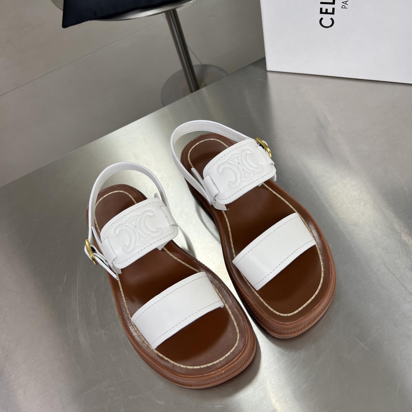Celine Clea Triomphe Sandal In Vegetable - FashionPlug