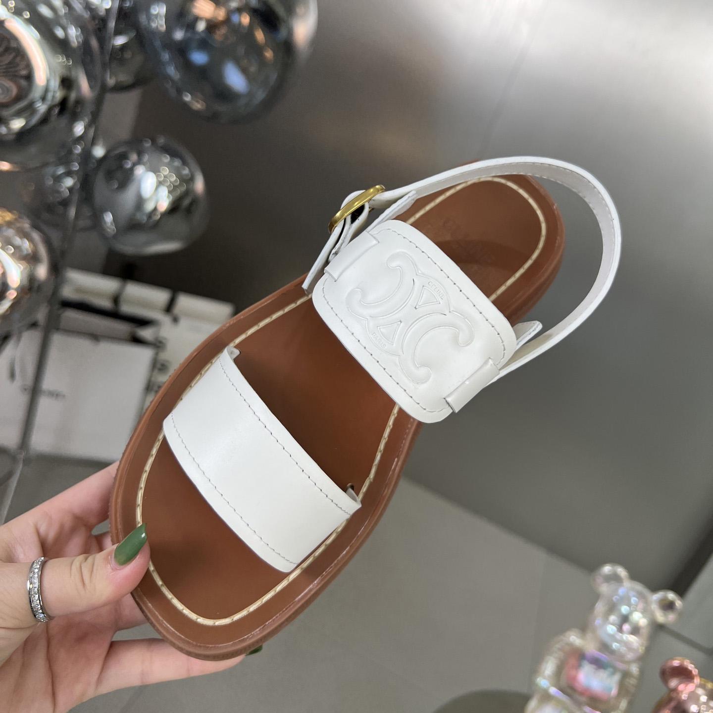 Celine Clea Triomphe Sandal In Vegetable - FashionPlug