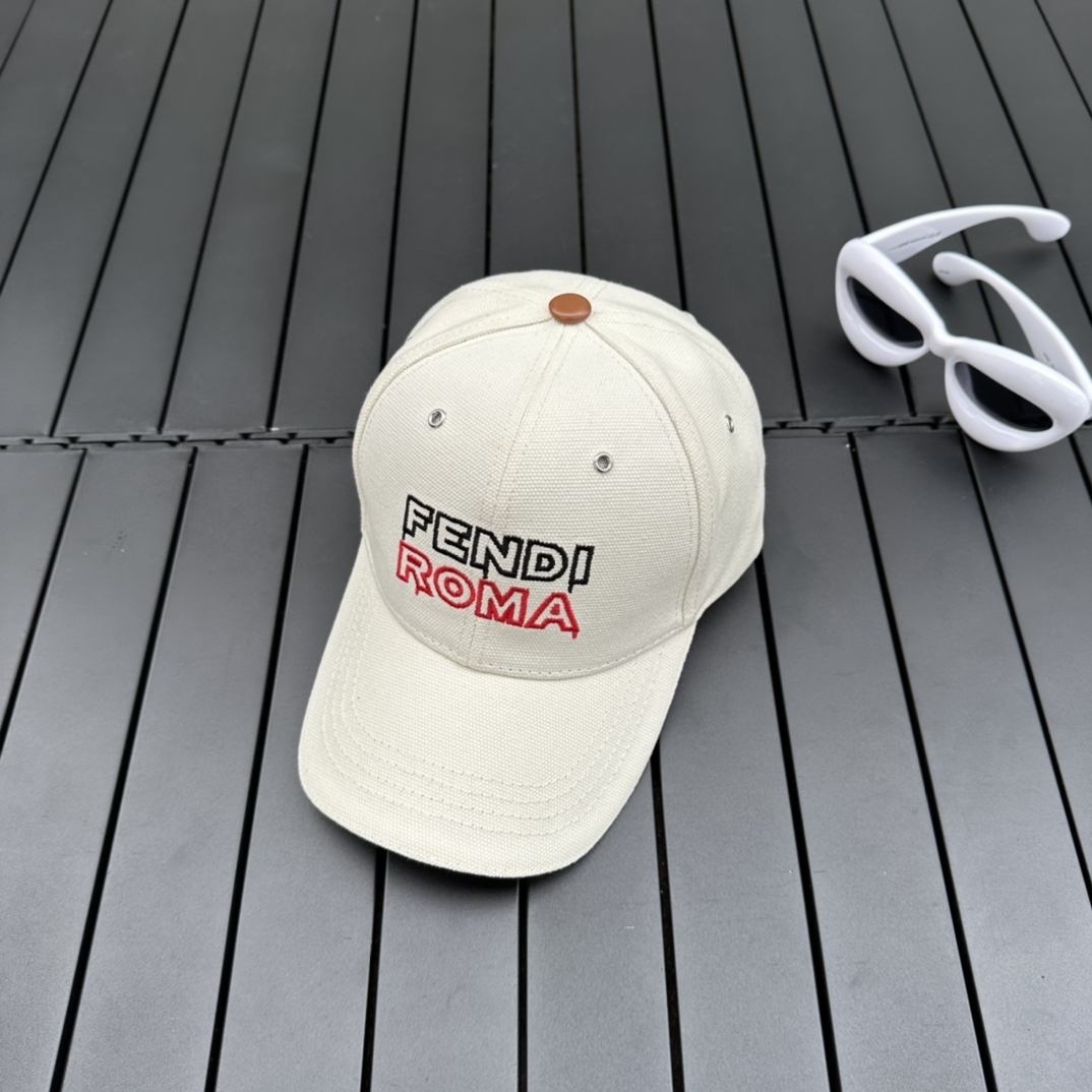 Fendi Lunar New Year Capsule White Fabric Cap - FashionPlug