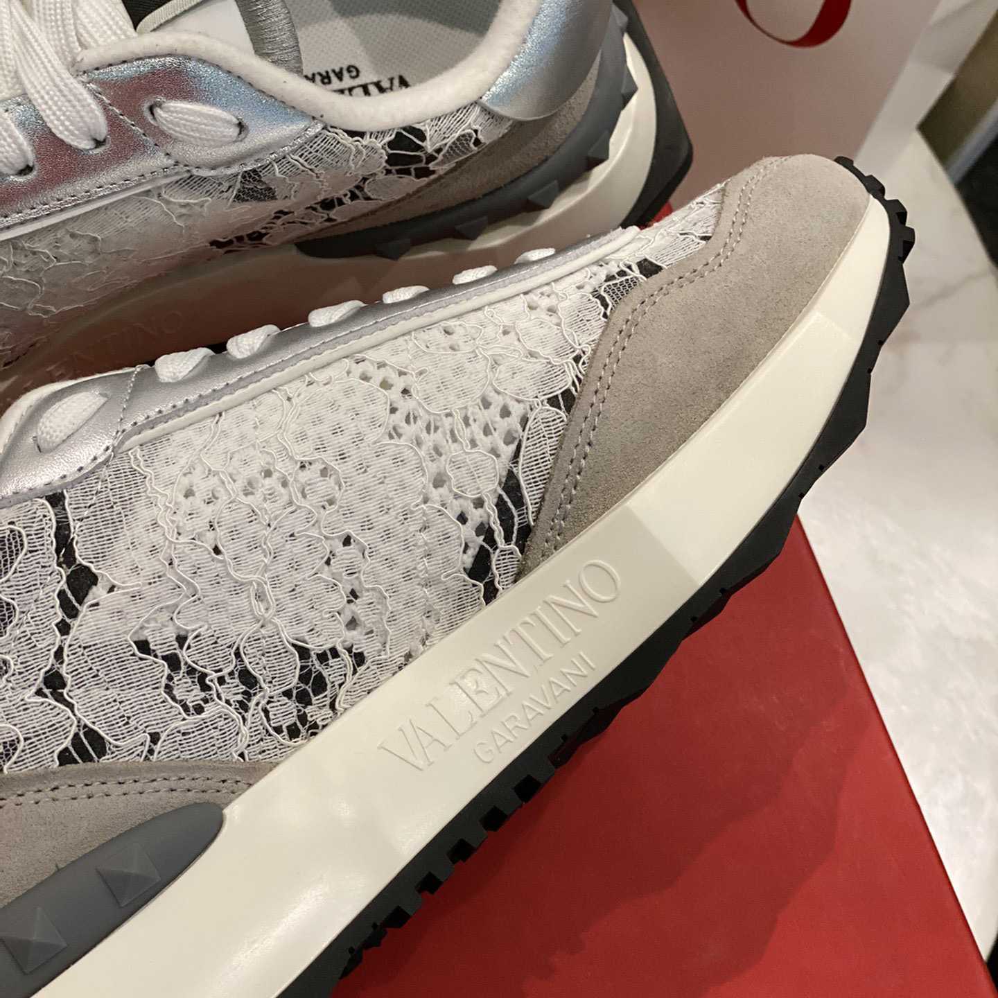 Valenti Lace And Mesh Lacerunner Sneaker  - FashionPlug