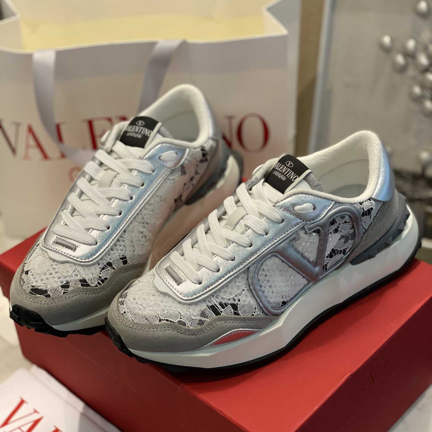 Valenti Lace And Mesh Lacerunner Sneaker  - FashionPlug