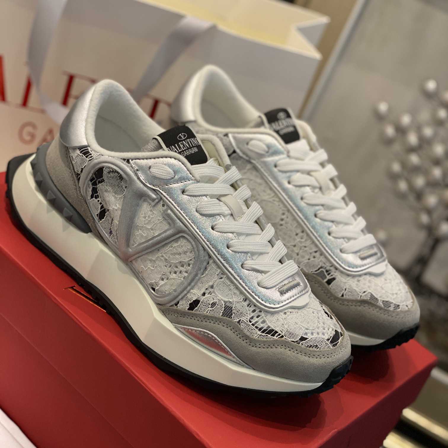 Valenti Lace And Mesh Lacerunner Sneaker  - FashionPlug