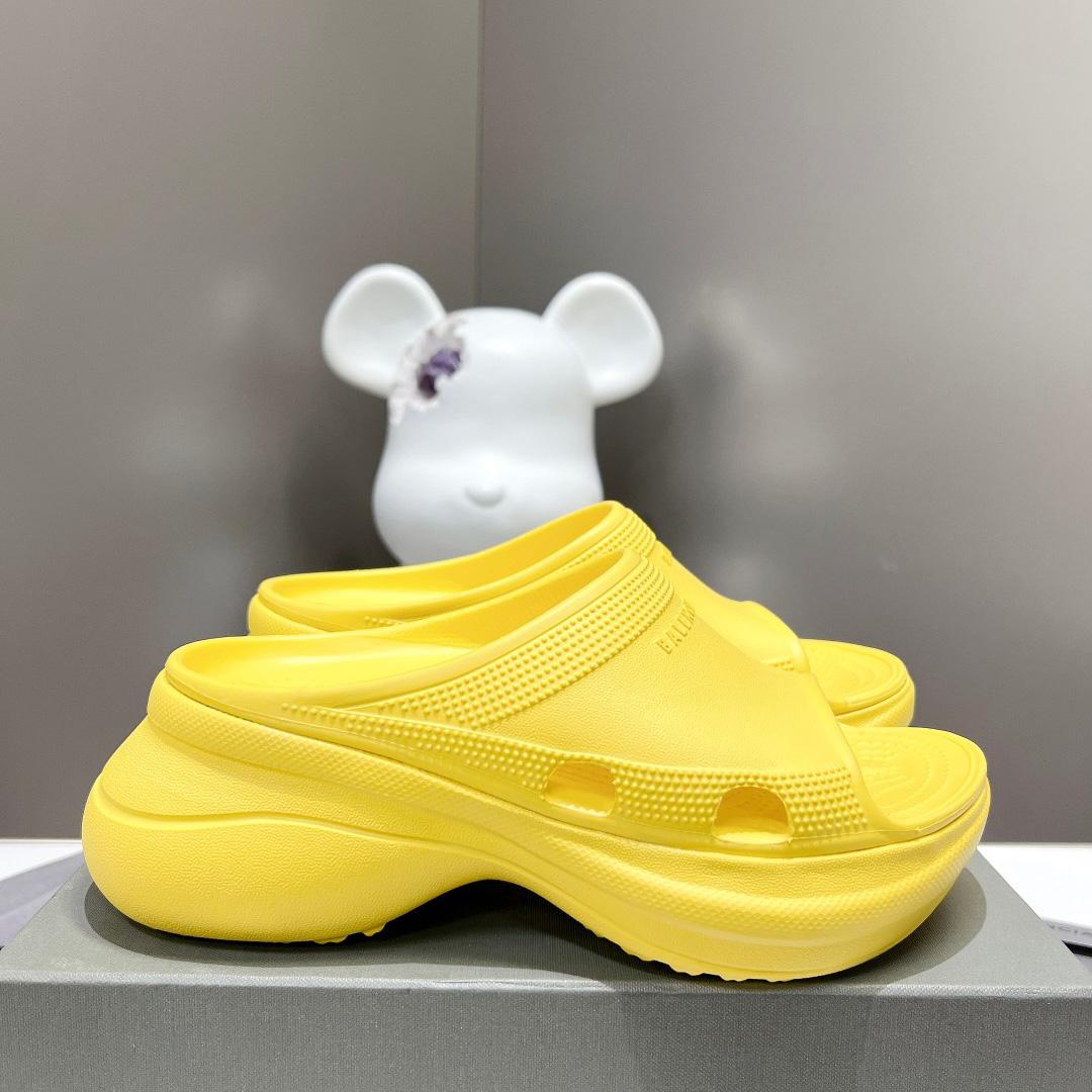 Balenciaga Women's Pool Crocs™ Slide Sandal In Yellow - FashionPlug