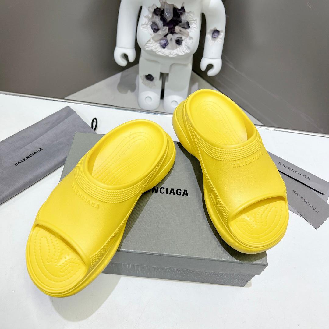 Balenciaga Women's Pool Crocs™ Slide Sandal In Yellow - FashionPlug