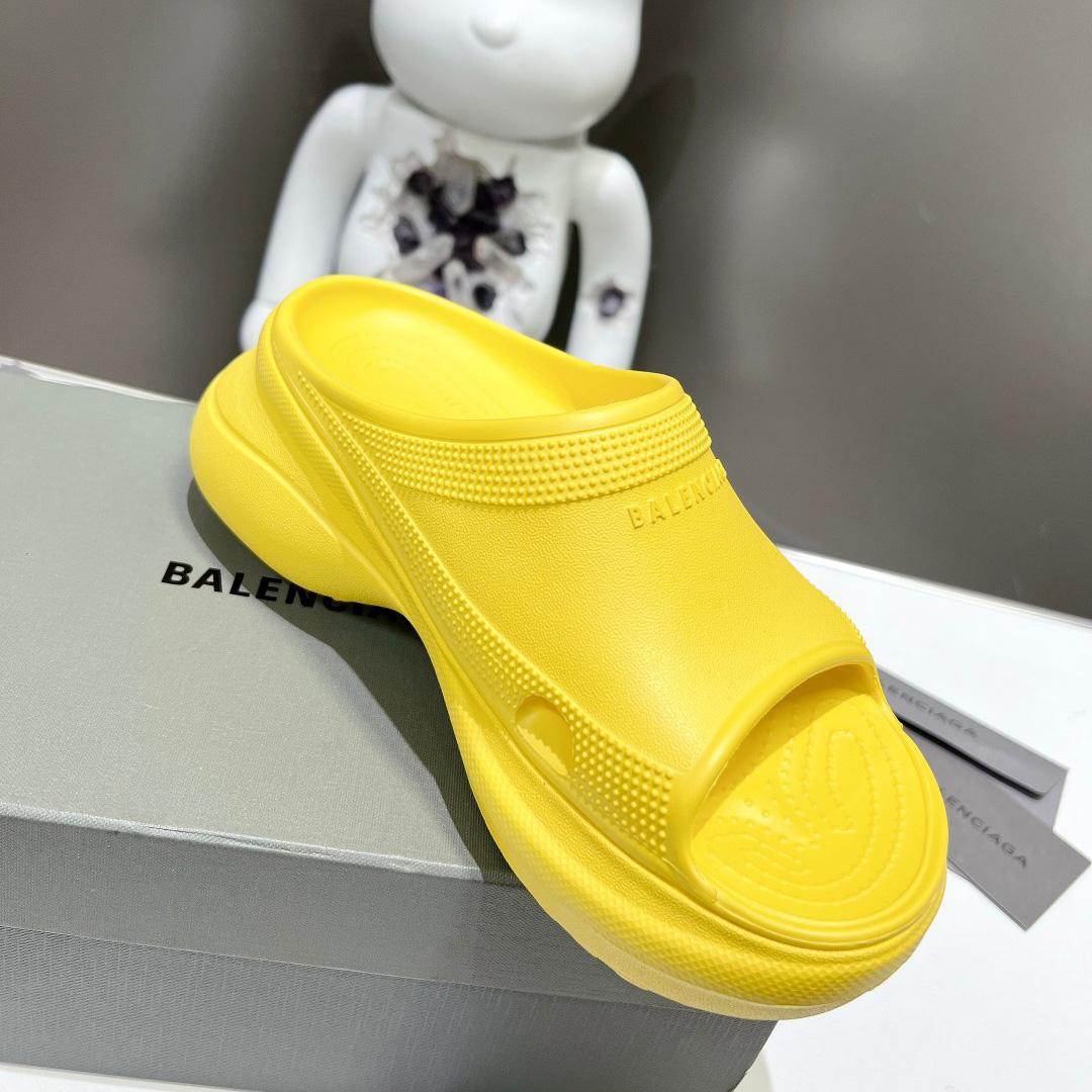 Balenciaga Women's Pool Crocs™ Slide Sandal In Yellow - FashionPlug