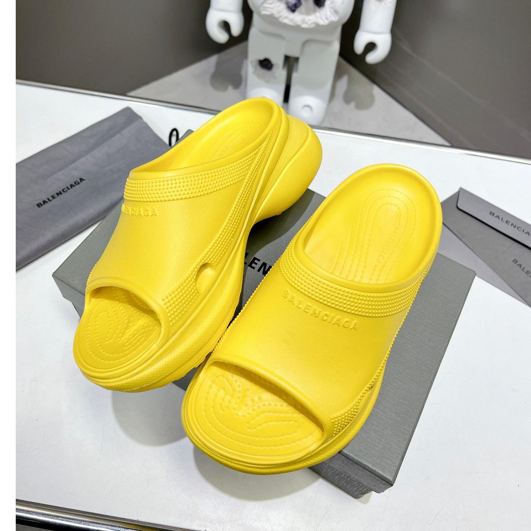 Balenciaga Women's Pool Crocs™ Slide Sandal In Yellow - FashionPlug