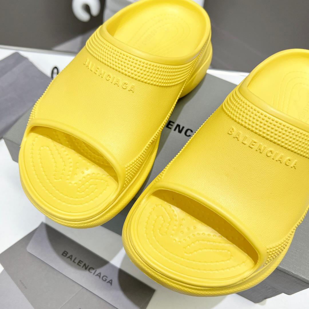 Balenciaga Women's Pool Crocs™ Slide Sandal In Yellow - FashionPlug