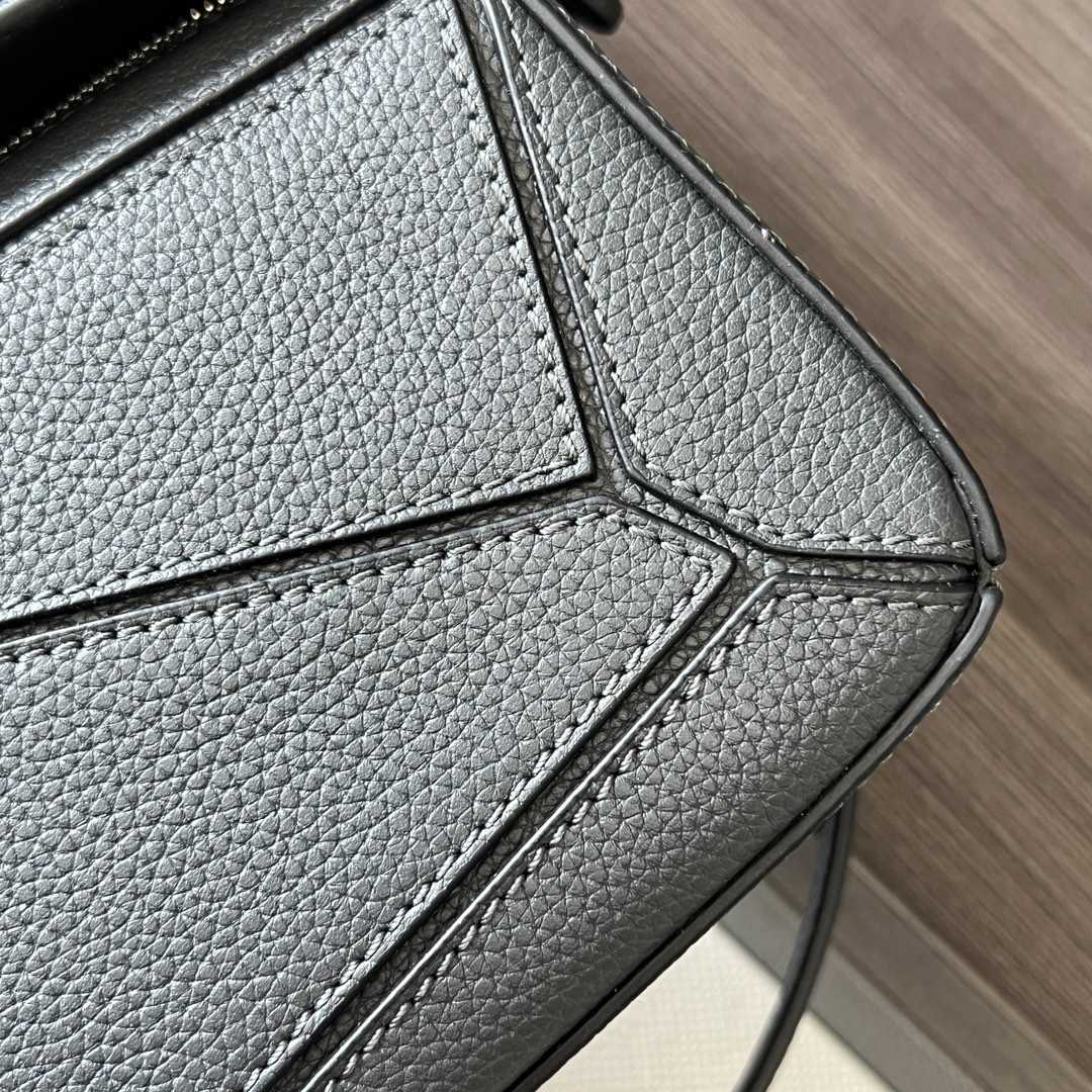 Loewe Small Puzzle Bag In Soft Grained Calfskin Grey Color - FashionPlug
