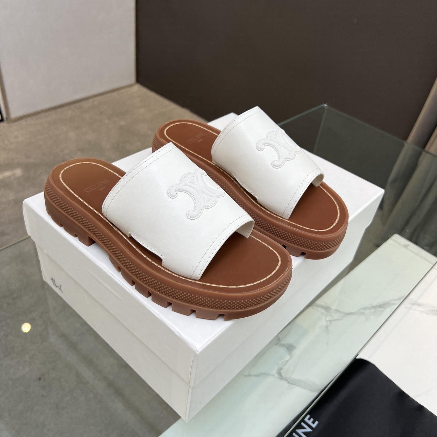 Celine Clea Triomphe Slide In Vegetable - FashionPlug