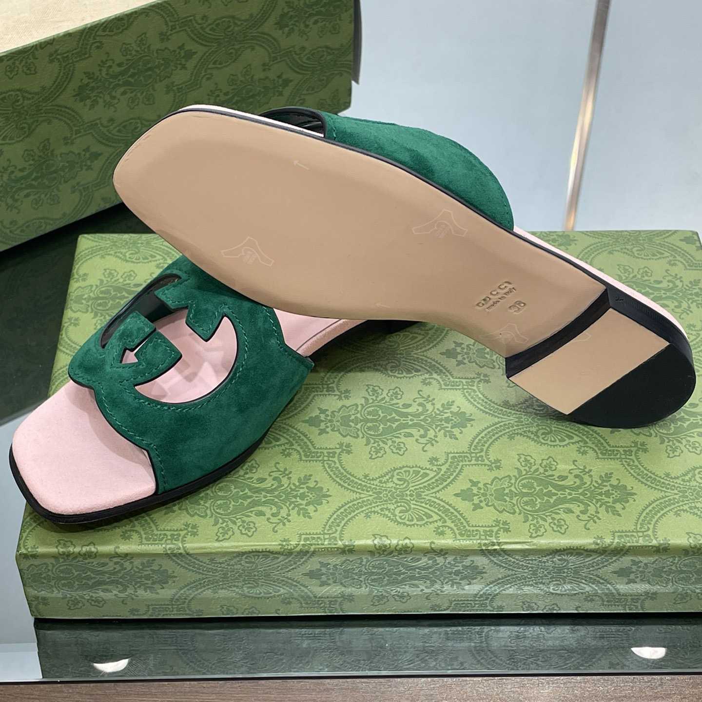 Gucci Women's Interlocking G Cut-out Slide Sandal - FashionPlug