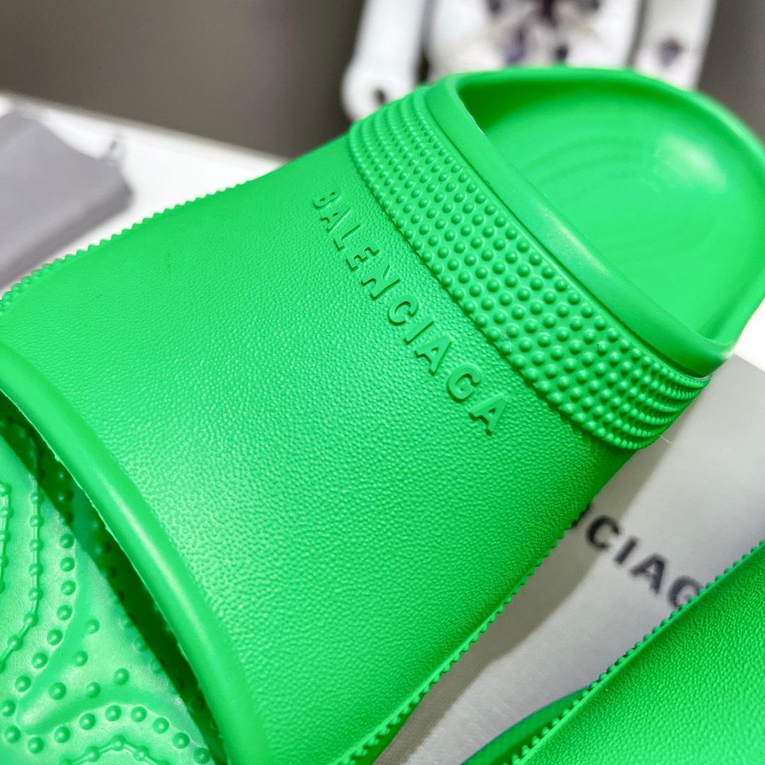 Balenciaga Women's Pool Crocs™ Slide Sandal In Green  - FashionPlug