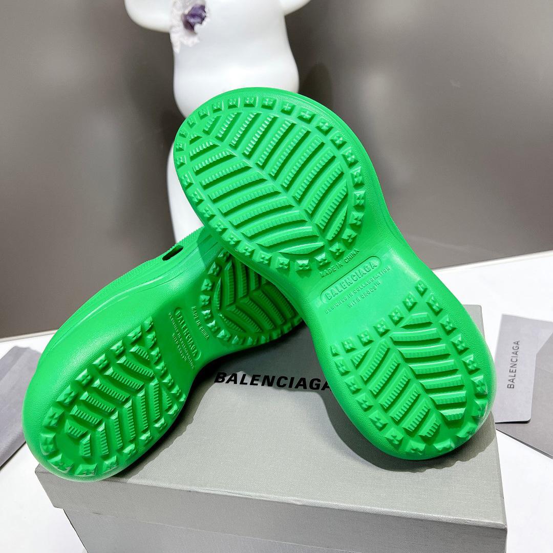 Balenciaga Women's Pool Crocs™ Slide Sandal In Green  - FashionPlug