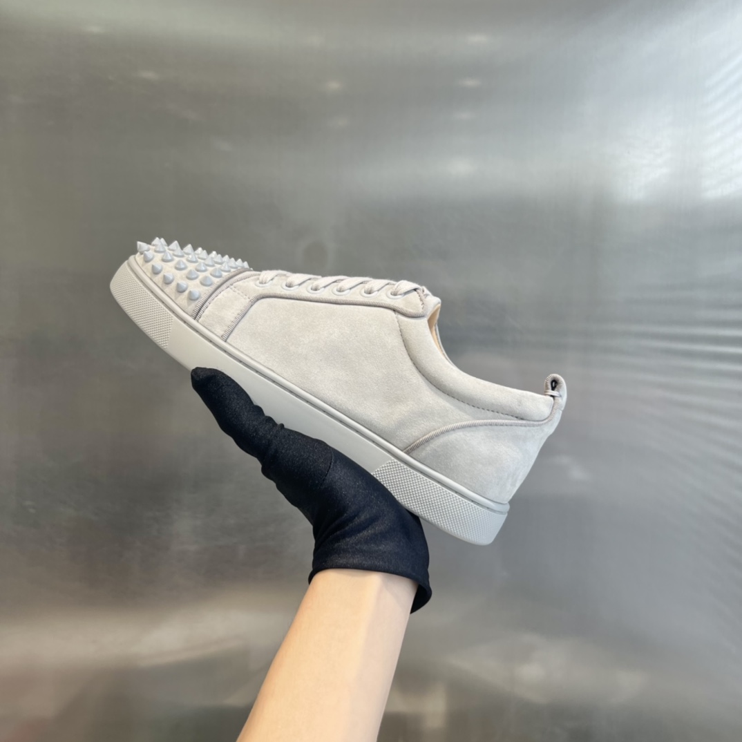 Christian Louboutin Louis Orlato Spiked Low-Top Sneakers - FashionPlug