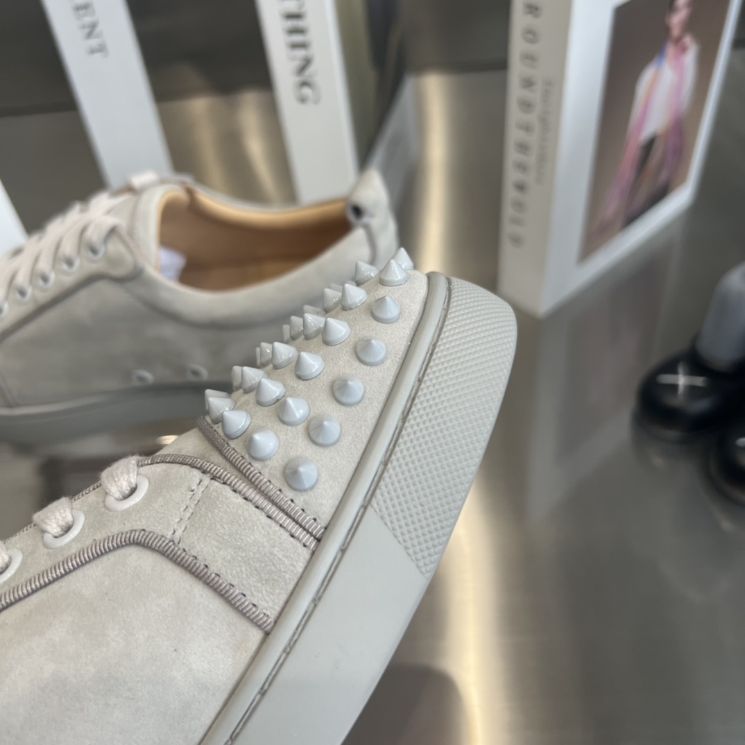Christian Louboutin Louis Orlato Spiked Low-Top Sneakers - FashionPlug