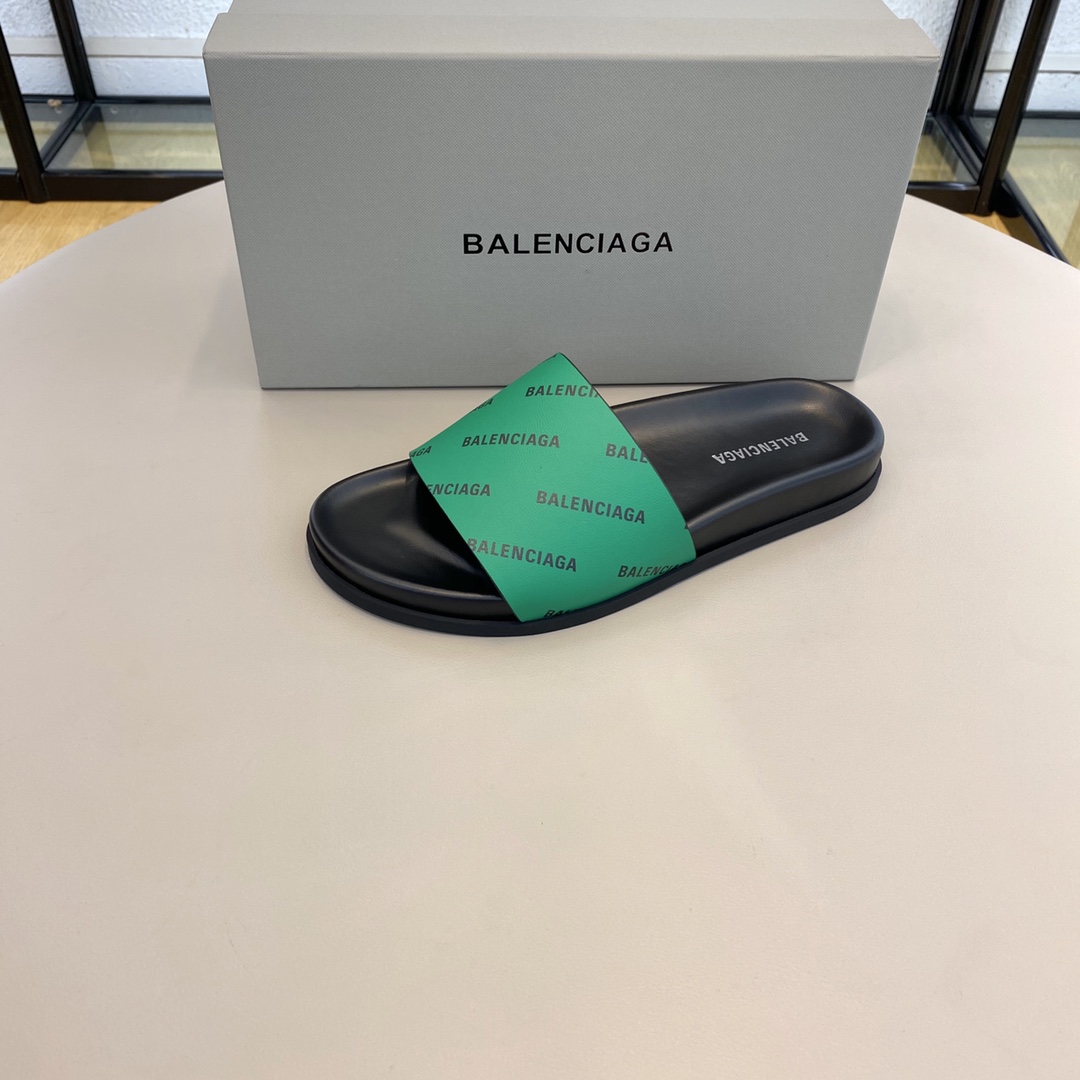 Balenciaga Logo Slide Sandal  - FashionPlug