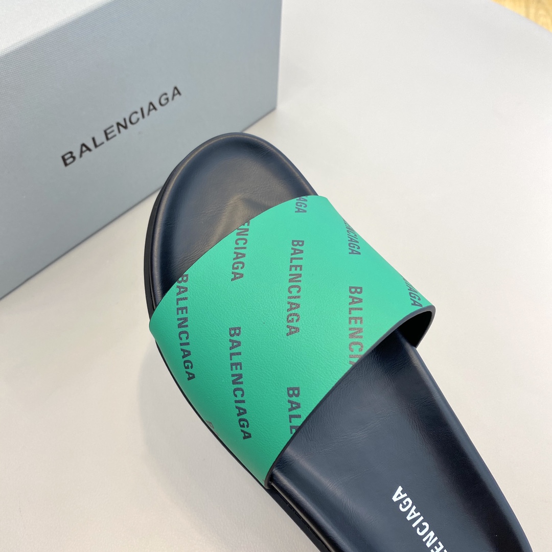 Balenciaga Logo Slide Sandal  - FashionPlug