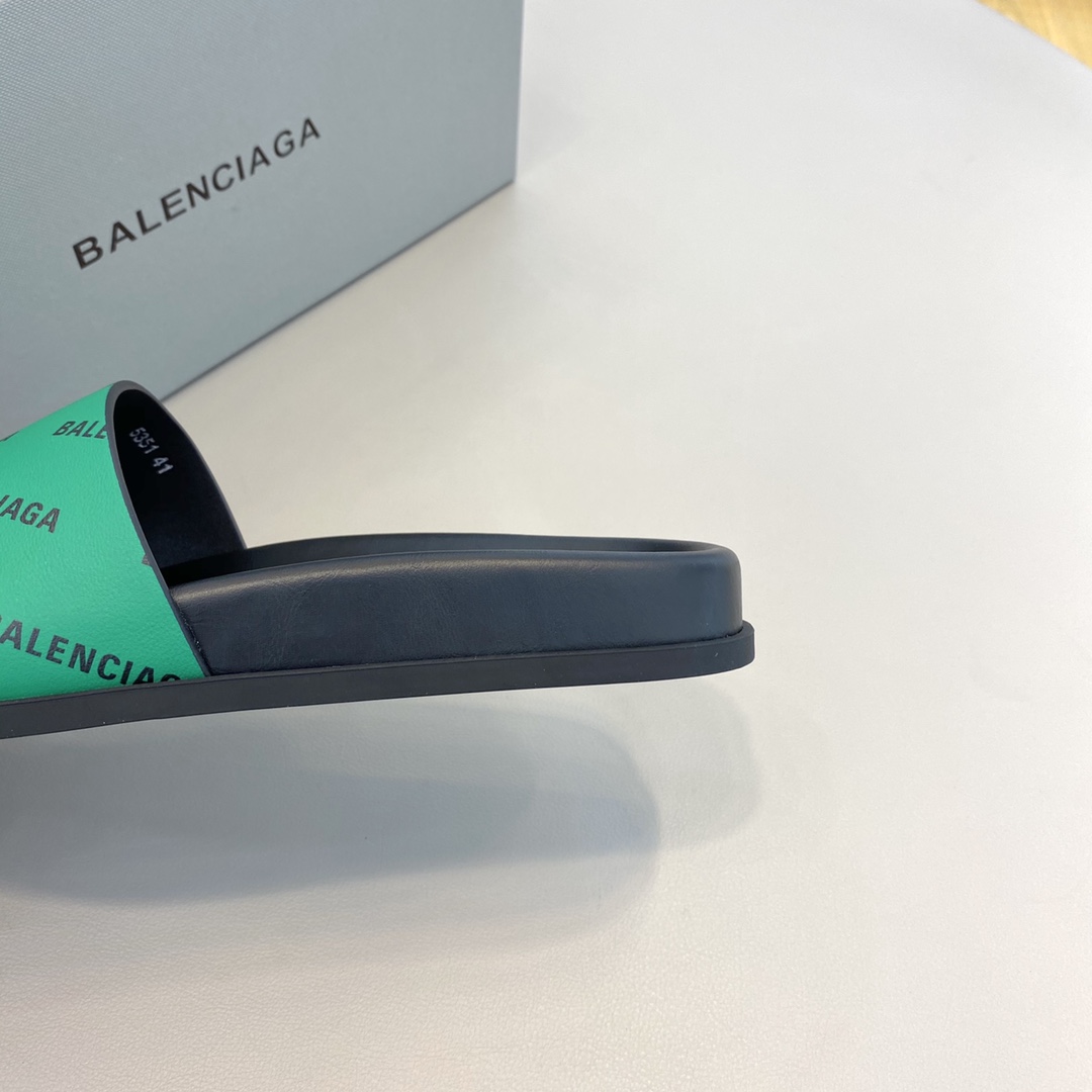 Balenciaga Logo Slide Sandal  - FashionPlug