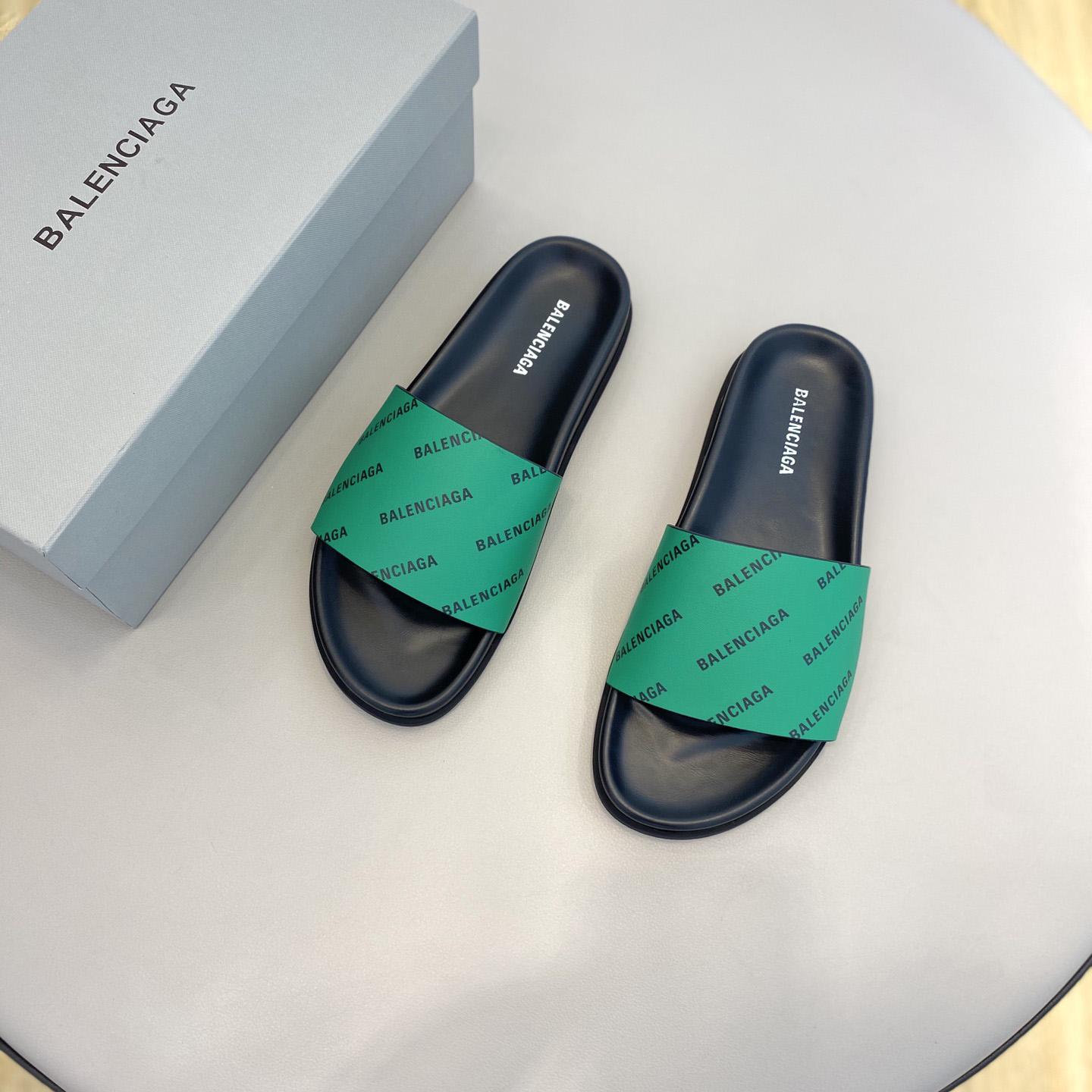 Balenciaga Logo Slide Sandal  - FashionPlug