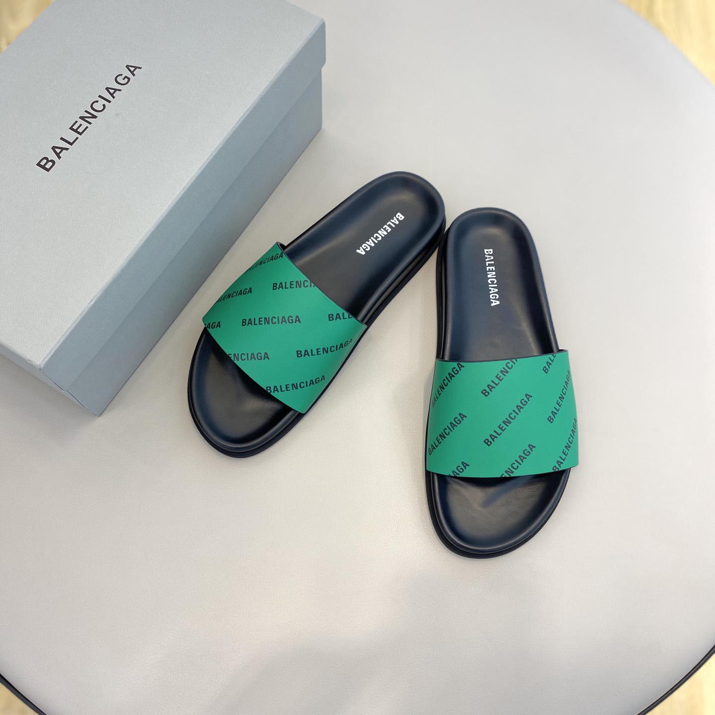 Balenciaga Logo Slide Sandal  - FashionPlug