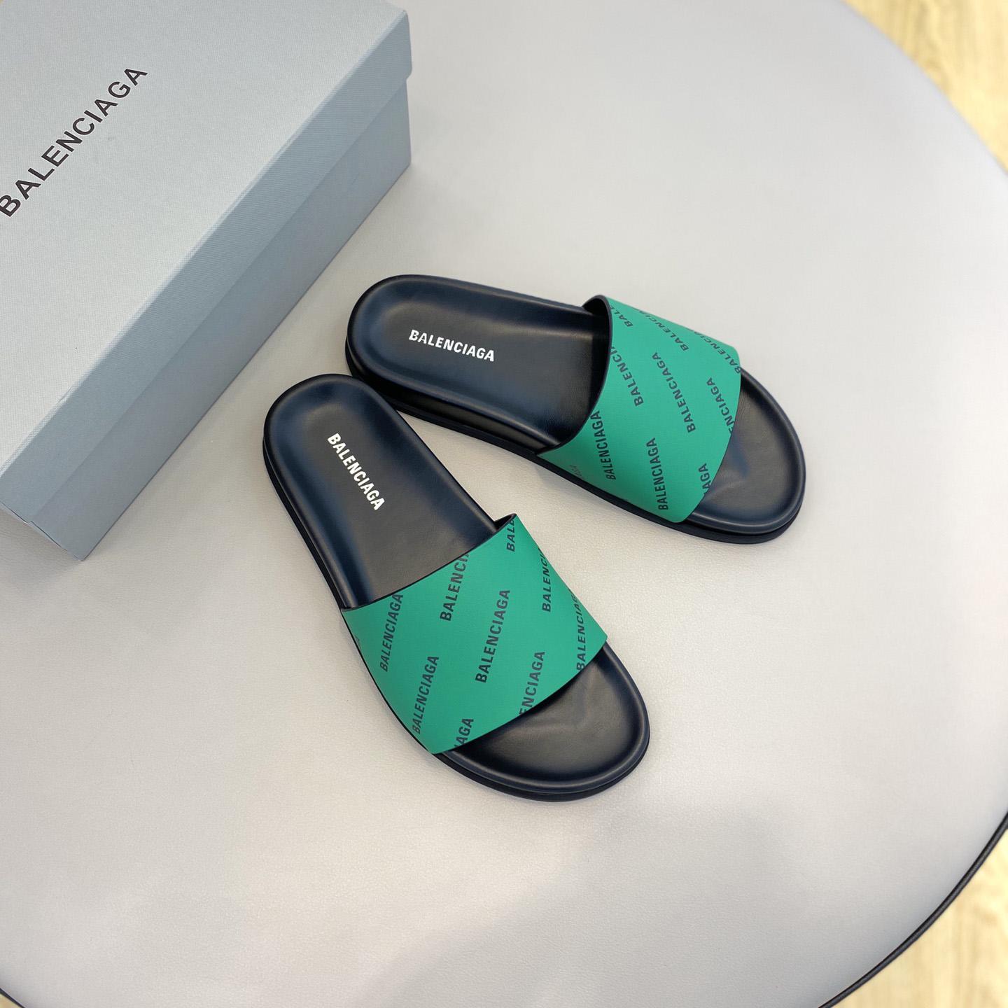 Balenciaga Logo Slide Sandal  - FashionPlug