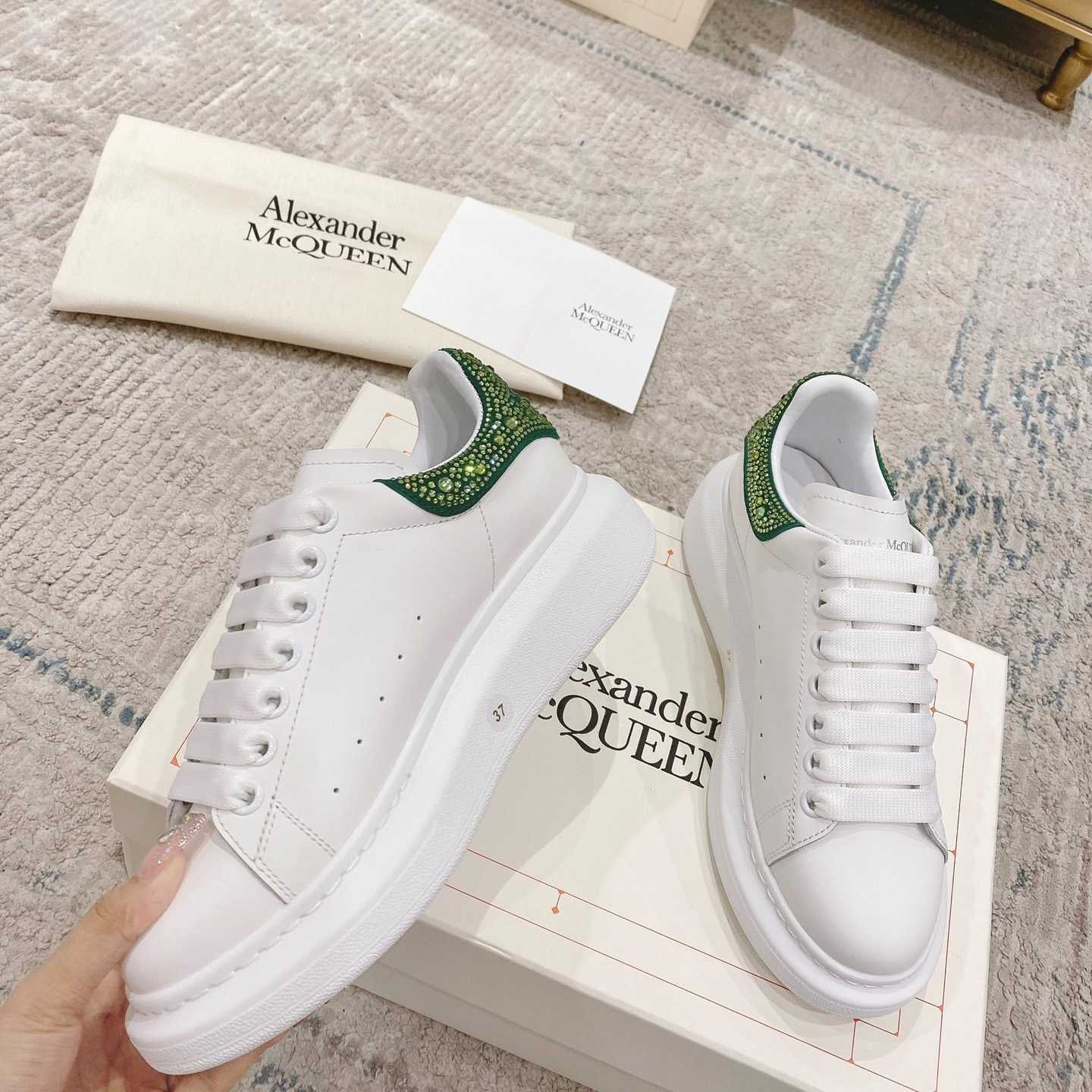 Alexander Mqueen Oversized Sneaker in White/Acid Green - FashionPlug