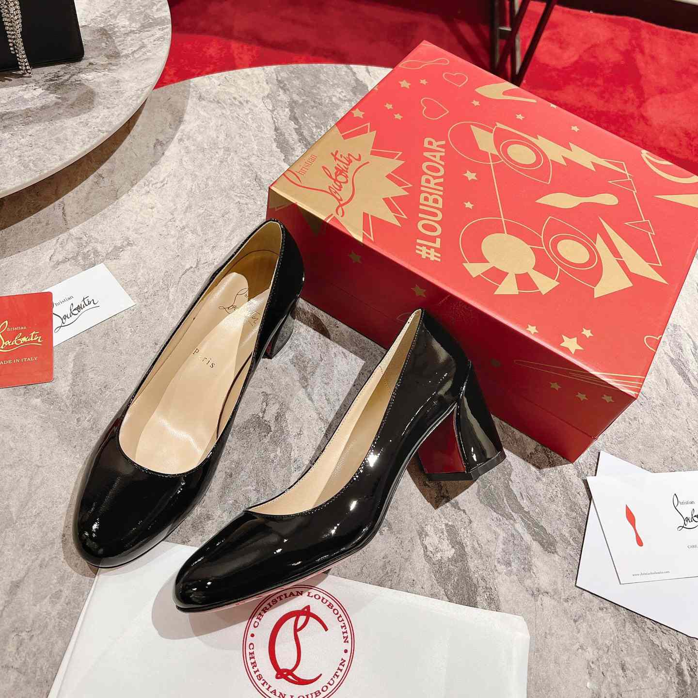 Christian Louboutin Simple 55 Patent Leather Pumps - FashionPlug