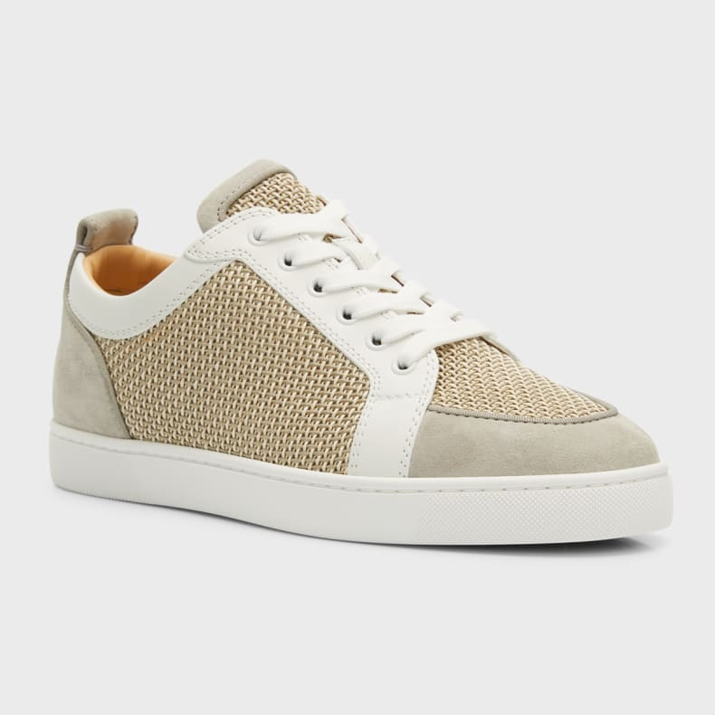 Christian Louboutin Rantulow Red Sole Leather Low-Top Sneakers  - FashionPlug