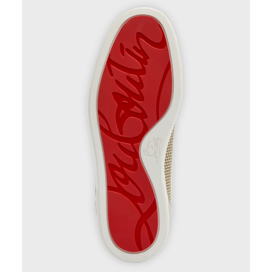 Christian Louboutin Rantulow Red Sole Leather Low-Top Sneakers  - FashionPlug